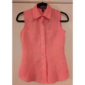 Company Ellen Tracy 100% Linen Sleeveless Linen Top - Size 4 Petite
